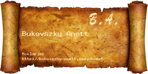 Bukovszky Anett névjegykártya