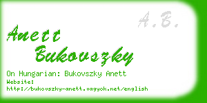 anett bukovszky business card